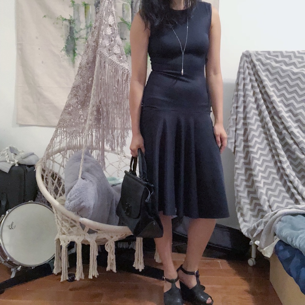 Zara Navy Blue Midi Dress
